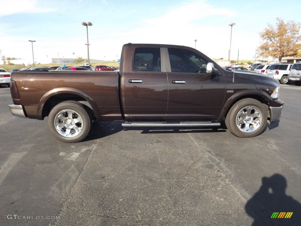 2011 Ram 1500 Laramie Quad Cab - Rugged Brown Pearl / Light Pebble Beige/Bark Brown photo #4