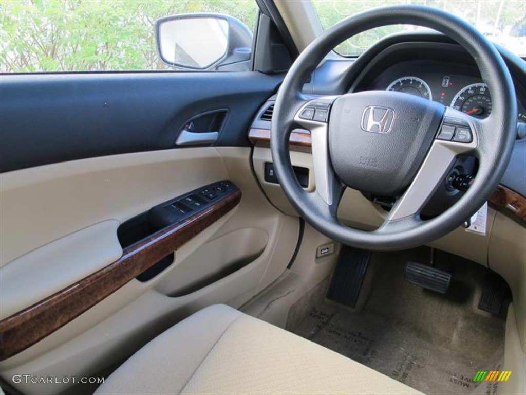 2012 Honda Accord EX V6 Sedan Ivory Steering Wheel Photo #57290454