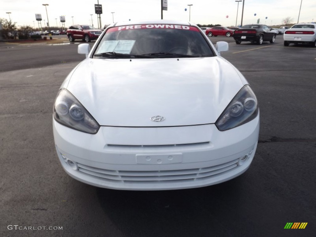 2008 Tiburon GT - Captiva White / GT Black Leather/Black Sport Grip photo #2