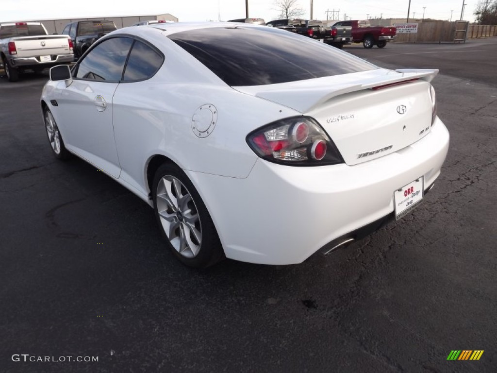 2008 Tiburon GT - Captiva White / GT Black Leather/Black Sport Grip photo #7