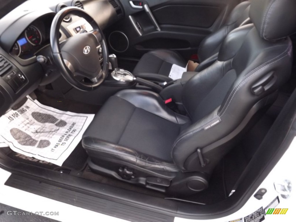 2008 Tiburon GT - Captiva White / GT Black Leather/Black Sport Grip photo #9