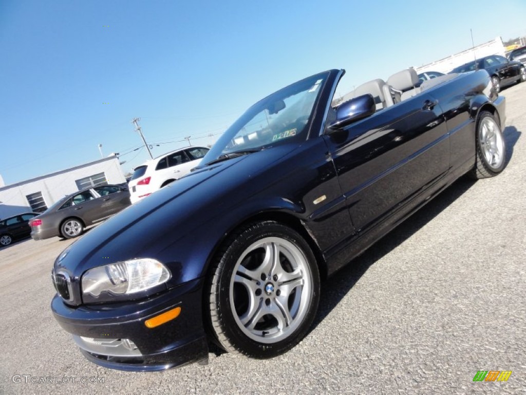2002 3 Series 330i Convertible - Orient Blue Metallic / Grey photo #2
