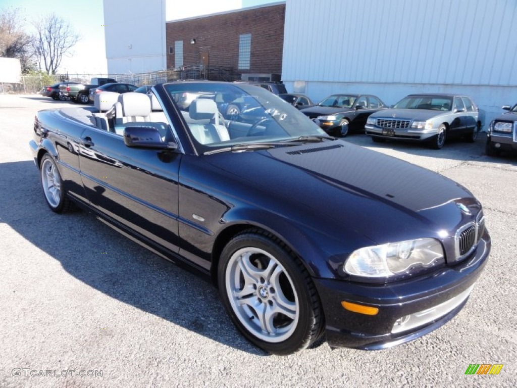 2002 3 Series 330i Convertible - Orient Blue Metallic / Grey photo #4