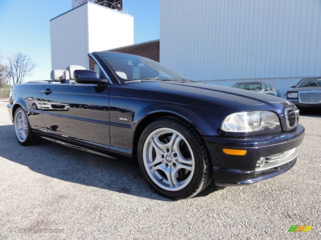 2002 3 Series 330i Convertible - Orient Blue Metallic / Grey photo #5