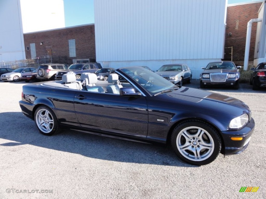 2002 3 Series 330i Convertible - Orient Blue Metallic / Grey photo #6
