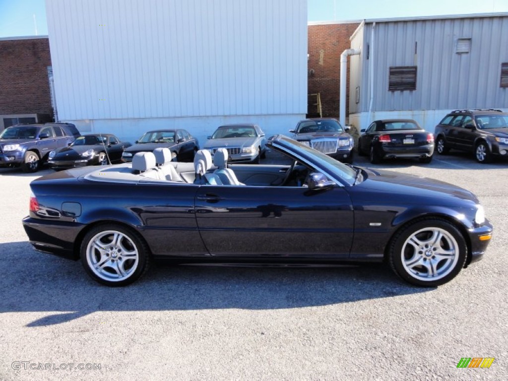 2002 3 Series 330i Convertible - Orient Blue Metallic / Grey photo #7