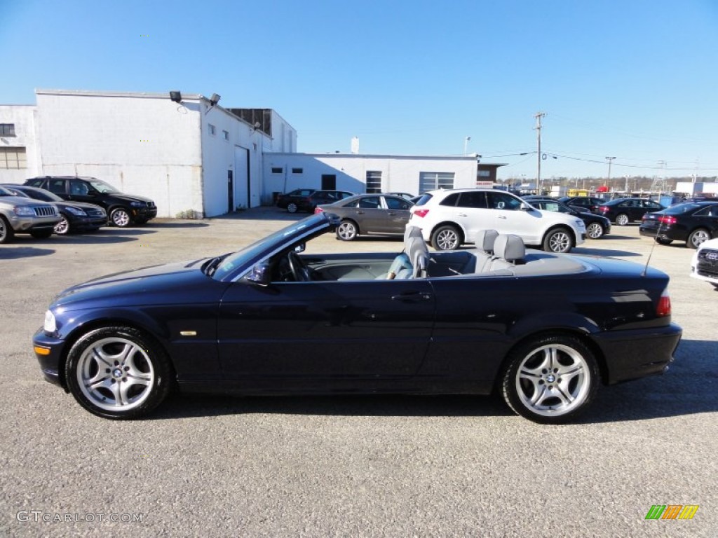 2002 3 Series 330i Convertible - Orient Blue Metallic / Grey photo #11