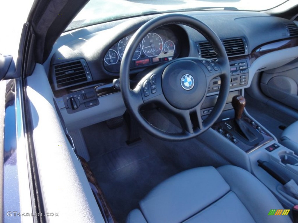 2002 3 Series 330i Convertible - Orient Blue Metallic / Grey photo #12