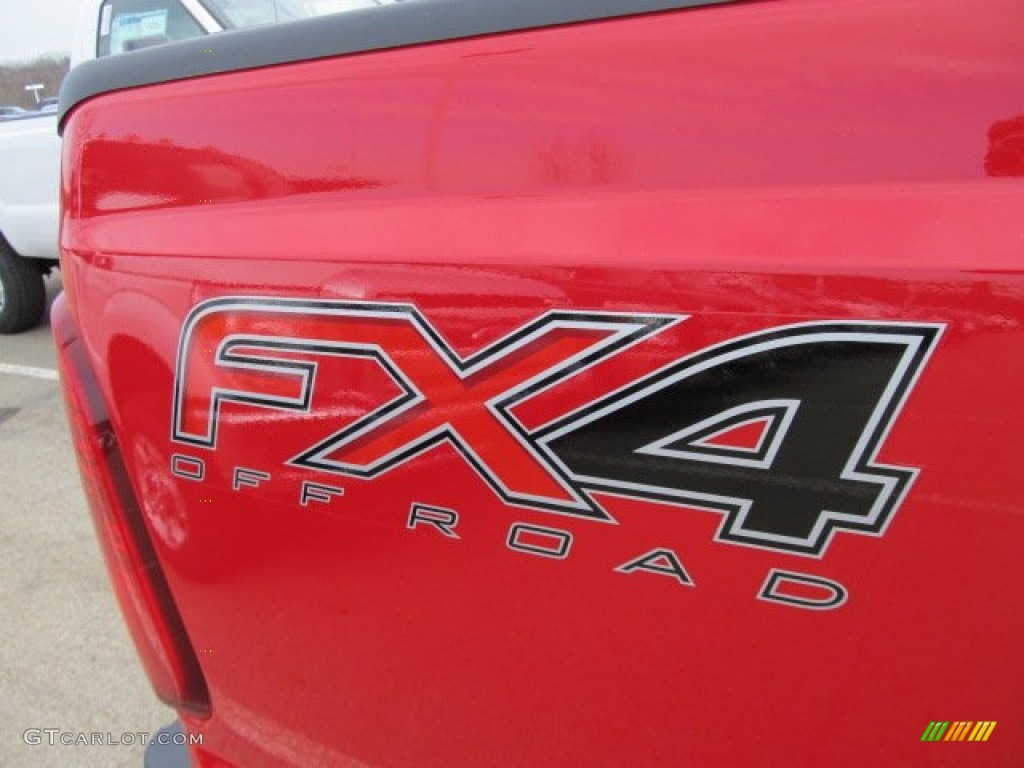 2012 F250 Super Duty XL Regular Cab 4x4 - Vermillion Red / Steel photo #3