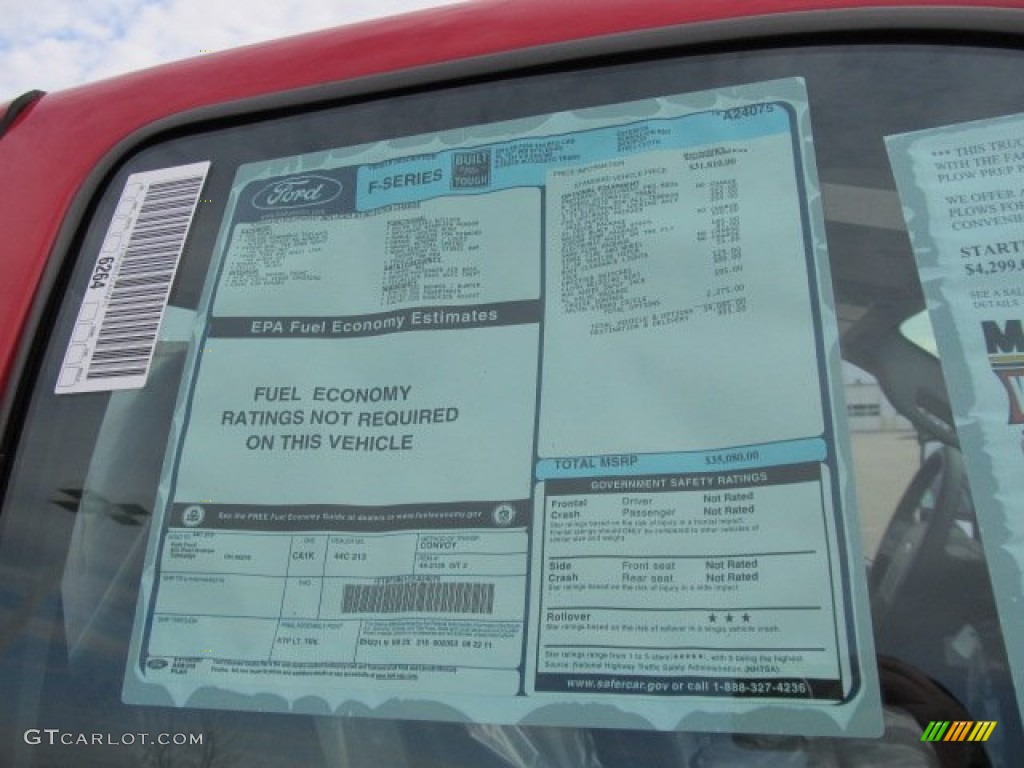 2012 Ford F250 Super Duty XL Regular Cab 4x4 Window Sticker Photo #57297918