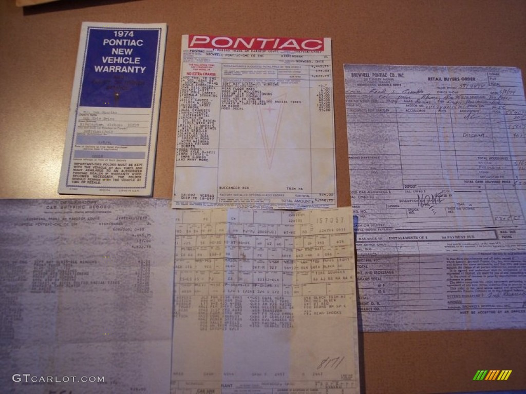 1974 Pontiac Firebird Trans Am Books/Manuals Photos