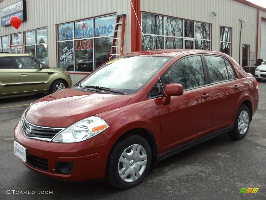 2010 Versa 1.8 S Sedan - Red Brick Metallic / Charcoal photo #1