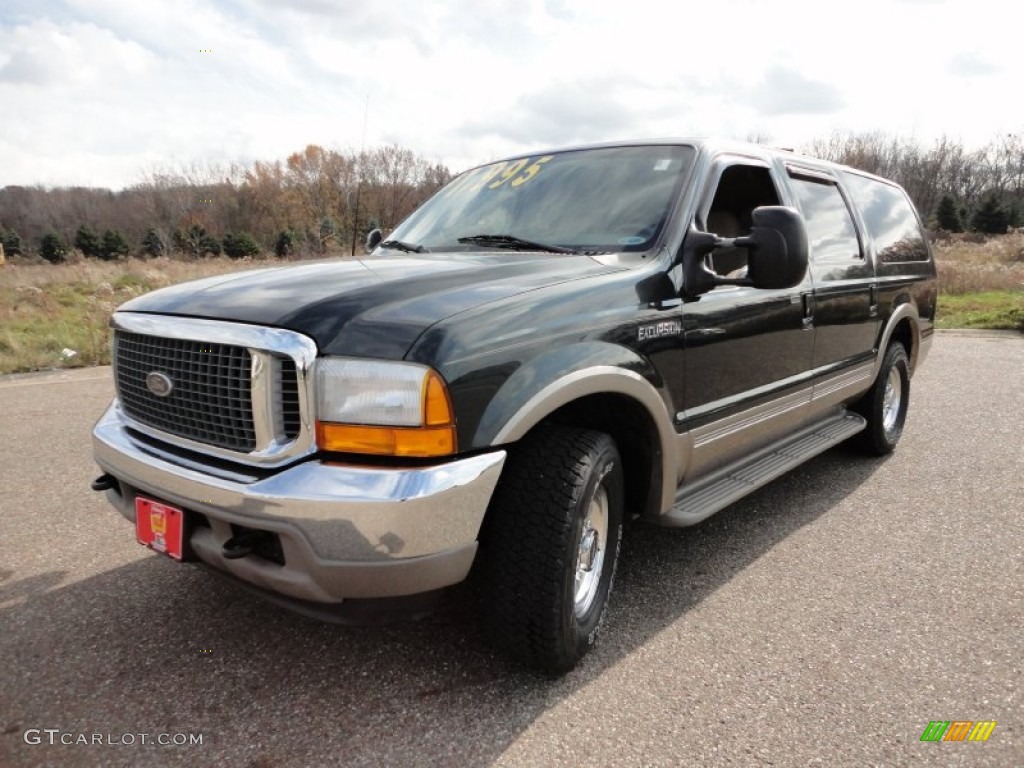 2000 Excursion Limited - Dark Green Satin Metallic / Medium Parchment photo #11