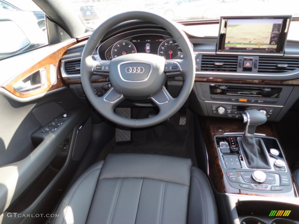 2012 Audi A7 3.0T quattro Prestige Black Dashboard Photo #57303451