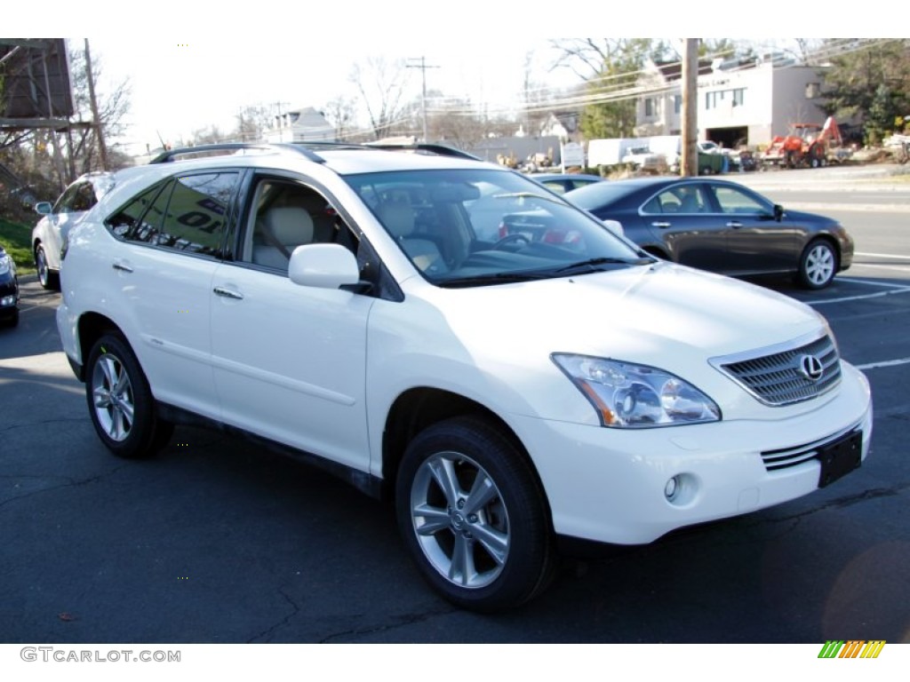 2008 RX 400h AWD Hybrid - Crystal White / Light Gray photo #3