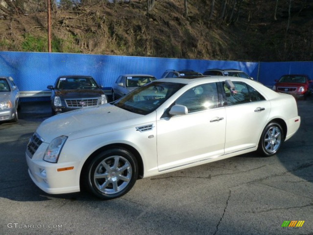White Diamond Tricoat Cadillac STS