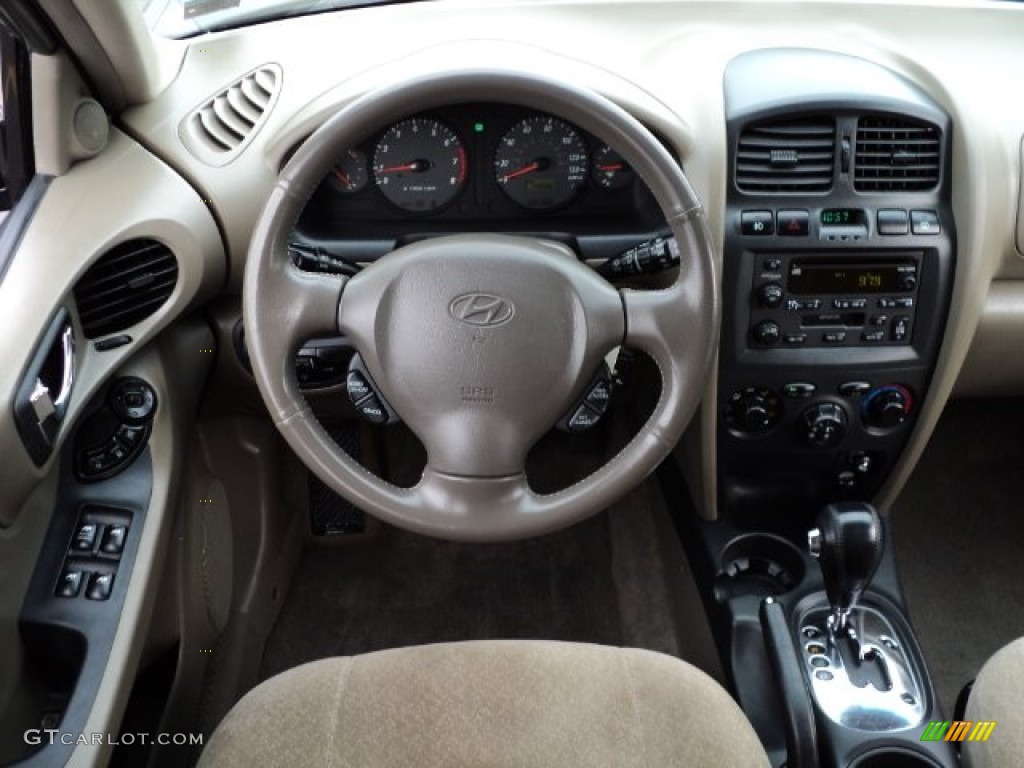 2004 Hyundai Santa Fe GLS Beige Dashboard Photo #57308130