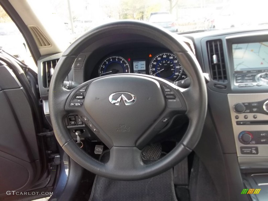 2010 Infiniti G 37 x AWD Sedan Graphite Steering Wheel Photo #57308223