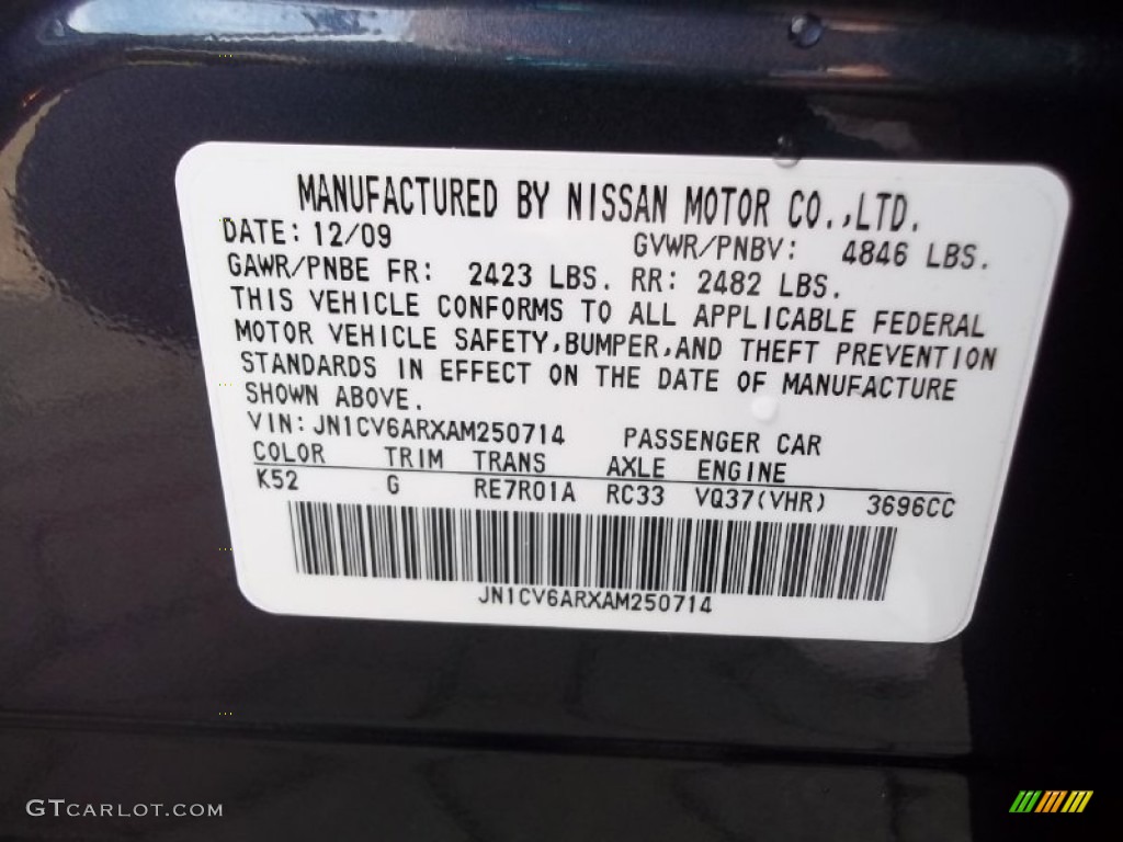 2010 G Color Code K52 for Blue Slate Photo #57308287