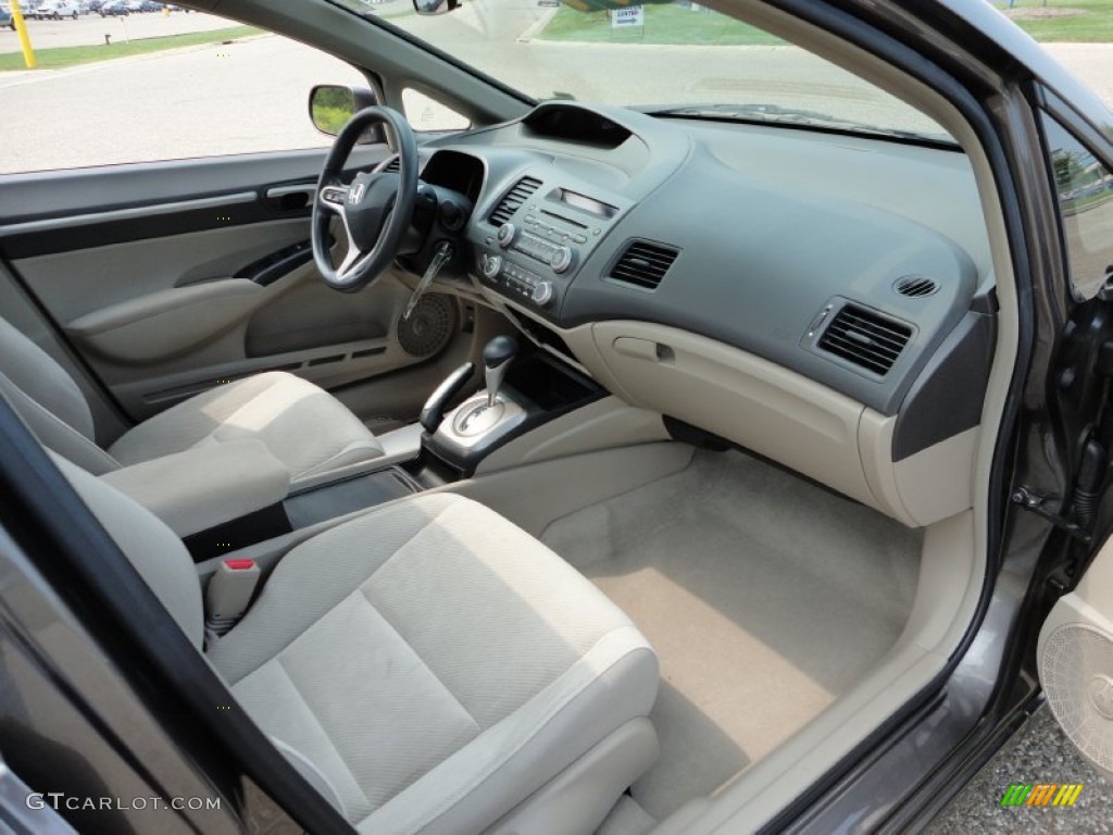 2009 Honda Civic EX Sedan Beige Dashboard Photo #57309129