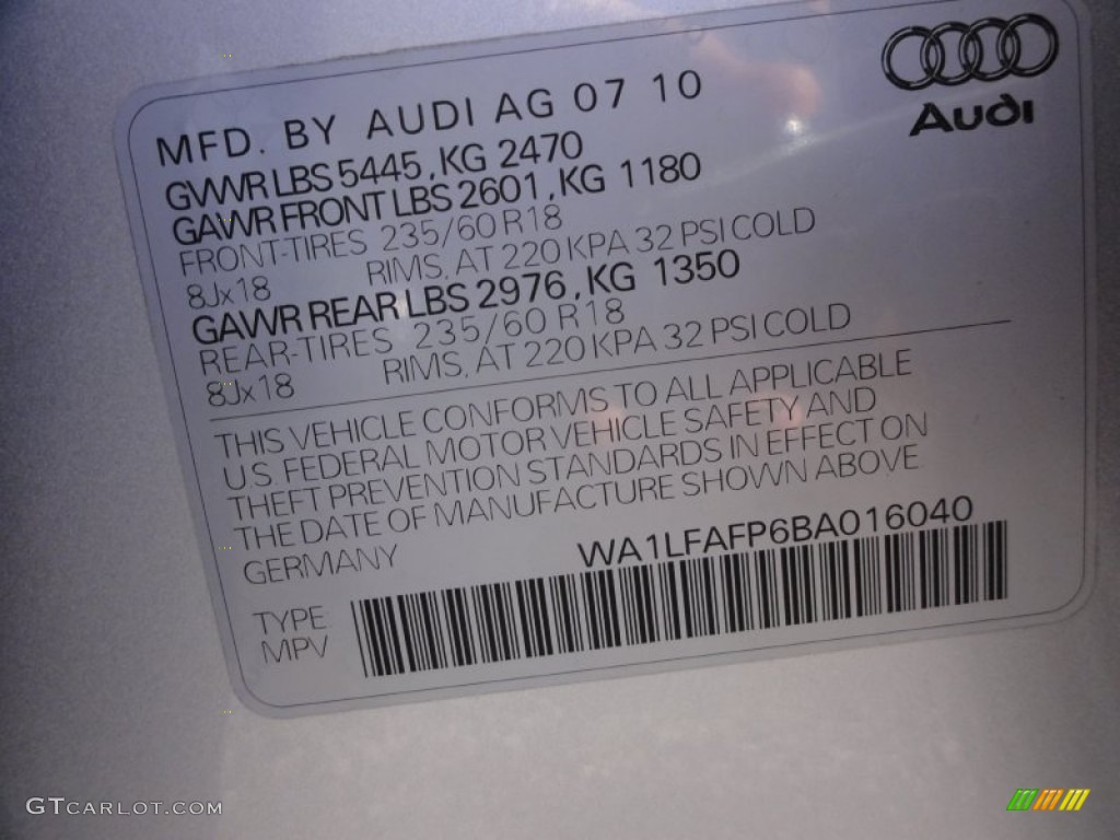2011 Q5 2.0T quattro - Ice Silver Metallic / Black photo #43