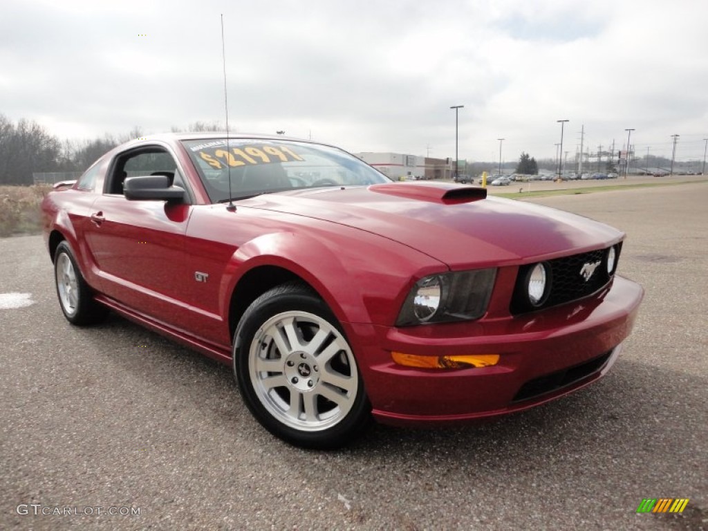 Dark Candy Apple Red Ford Mustang