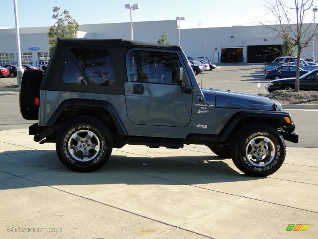 2001 Wrangler Sport 4x4 - Steel Blue Pearl / Agate Black photo #4