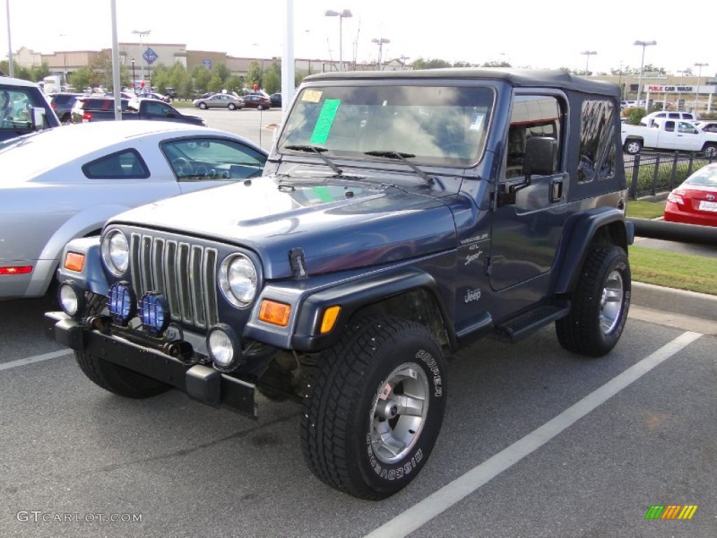 2001 Wrangler Sport 4x4 - Steel Blue Pearl / Agate Black photo #30