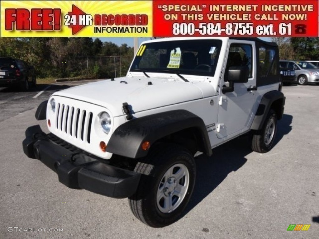 2011 Wrangler Sport 4x4 - Bright White / Black photo #1