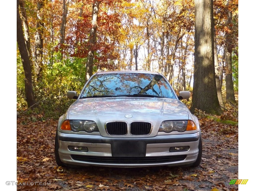 2000 3 Series 323i Sedan - Titanium Silver Metallic / Grey photo #2