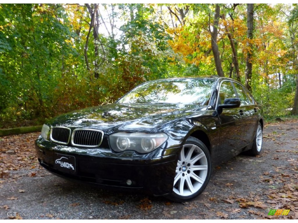 2003 7 Series 745i Sedan - Black Sapphire Metallic / Black/Black photo #3