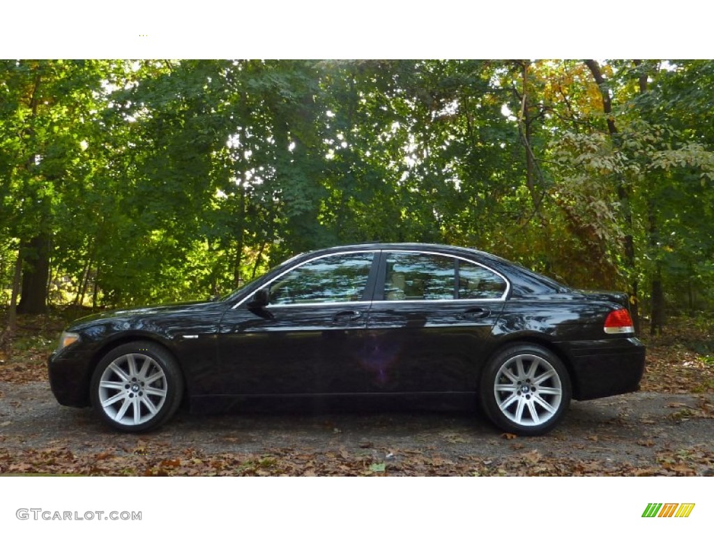 2003 7 Series 745i Sedan - Black Sapphire Metallic / Black/Black photo #4