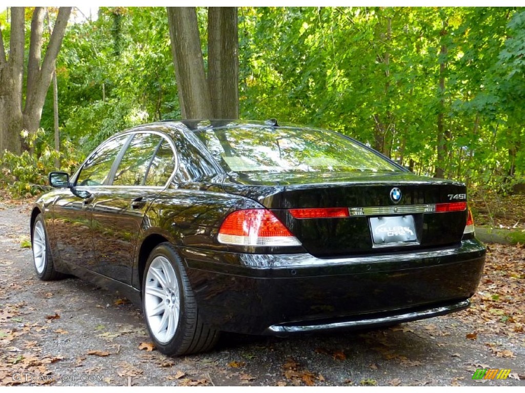 2003 7 Series 745i Sedan - Black Sapphire Metallic / Black/Black photo #5