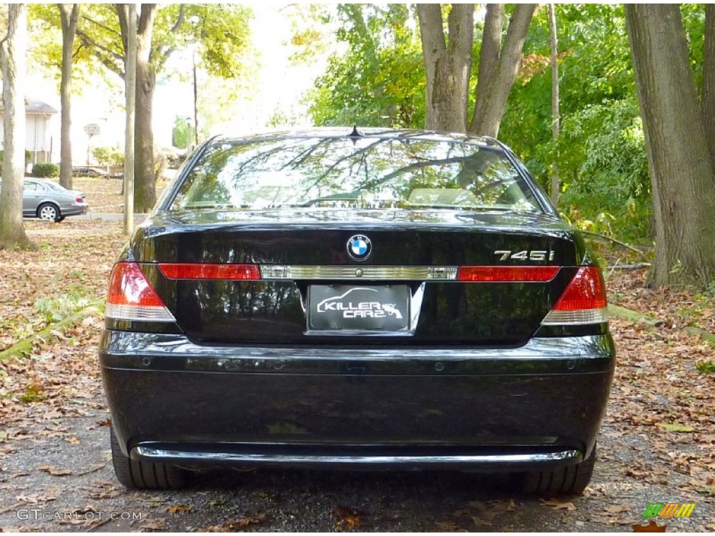 2003 7 Series 745i Sedan - Black Sapphire Metallic / Black/Black photo #6
