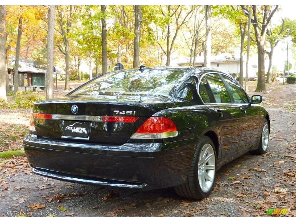 2003 7 Series 745i Sedan - Black Sapphire Metallic / Black/Black photo #7