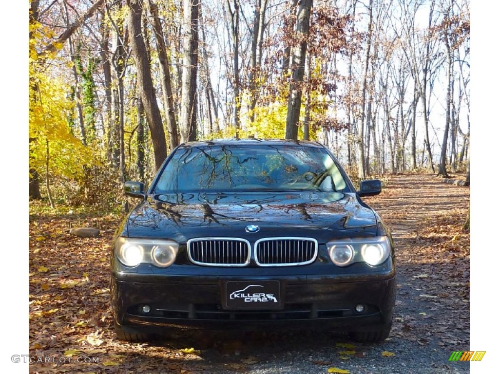 2002 7 Series 745i Sedan - Black Sapphire Metallic / Beige III photo #2