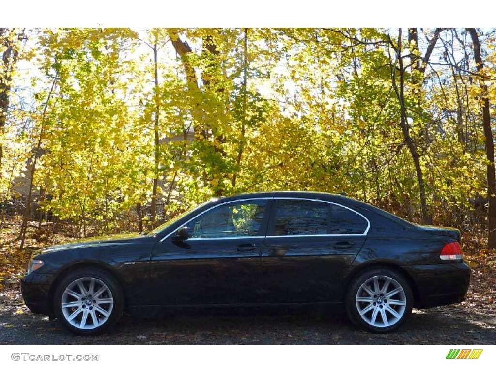2002 7 Series 745i Sedan - Black Sapphire Metallic / Beige III photo #4