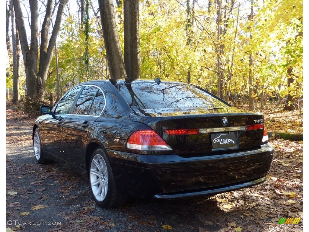 2002 7 Series 745i Sedan - Black Sapphire Metallic / Beige III photo #5