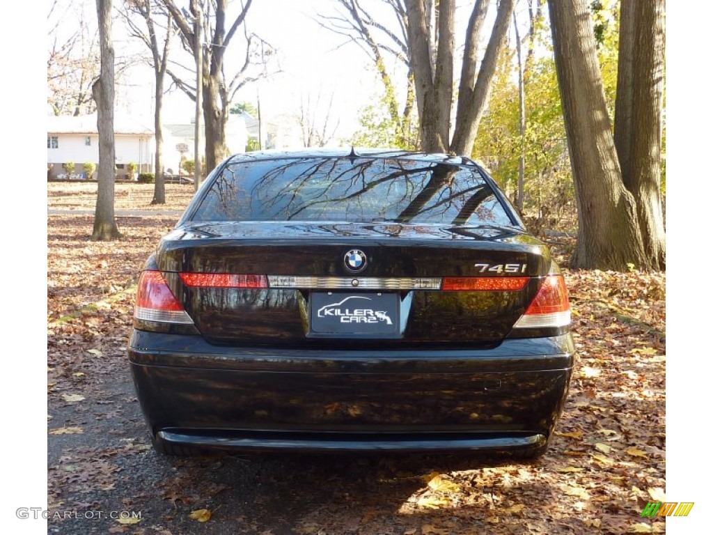 2002 7 Series 745i Sedan - Black Sapphire Metallic / Beige III photo #6