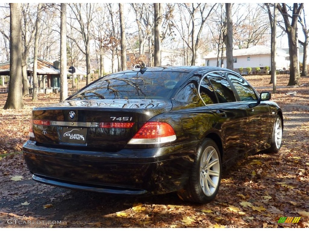 2002 7 Series 745i Sedan - Black Sapphire Metallic / Beige III photo #7
