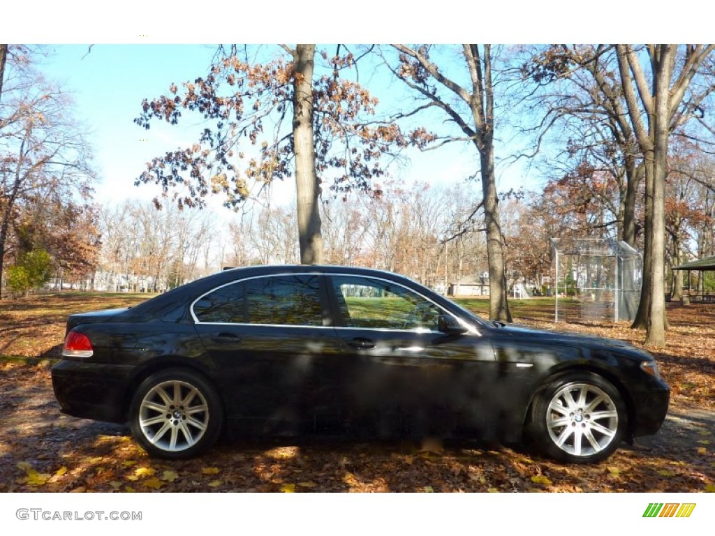 2002 7 Series 745i Sedan - Black Sapphire Metallic / Beige III photo #10