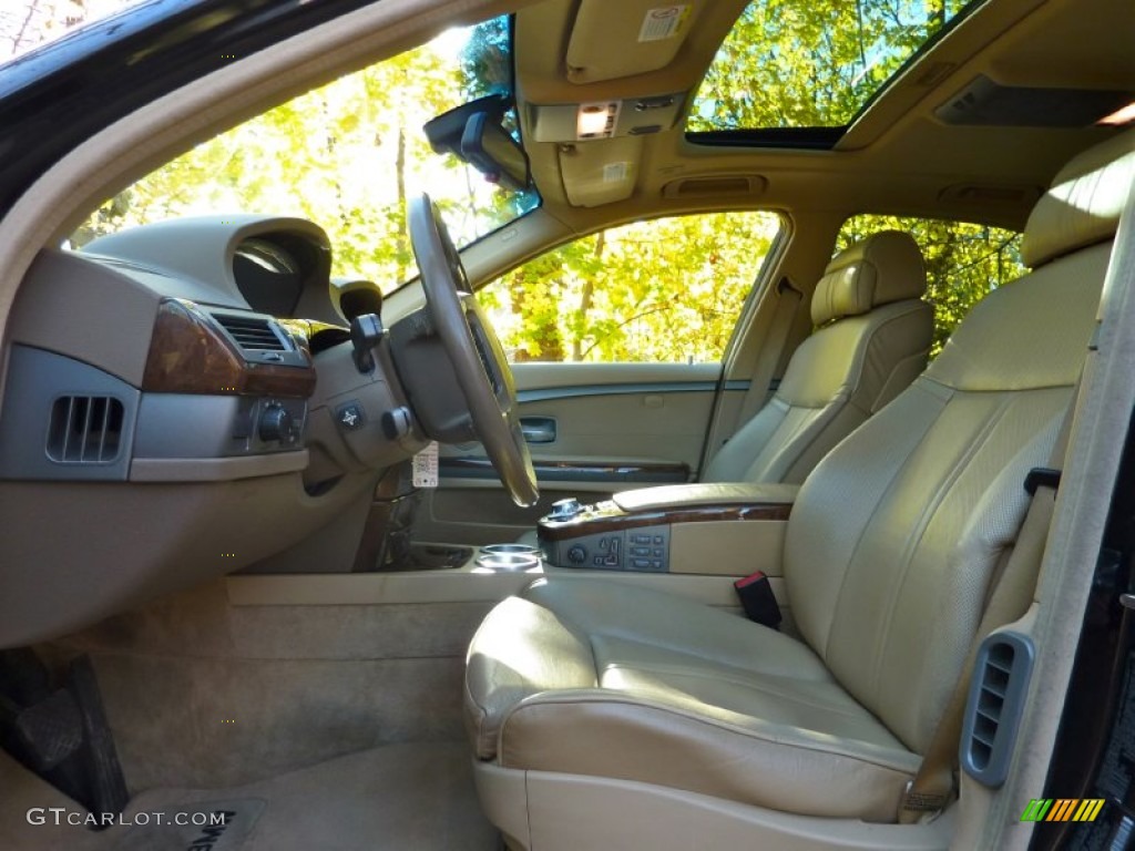 2002 7 Series 745i Sedan - Black Sapphire Metallic / Beige III photo #14