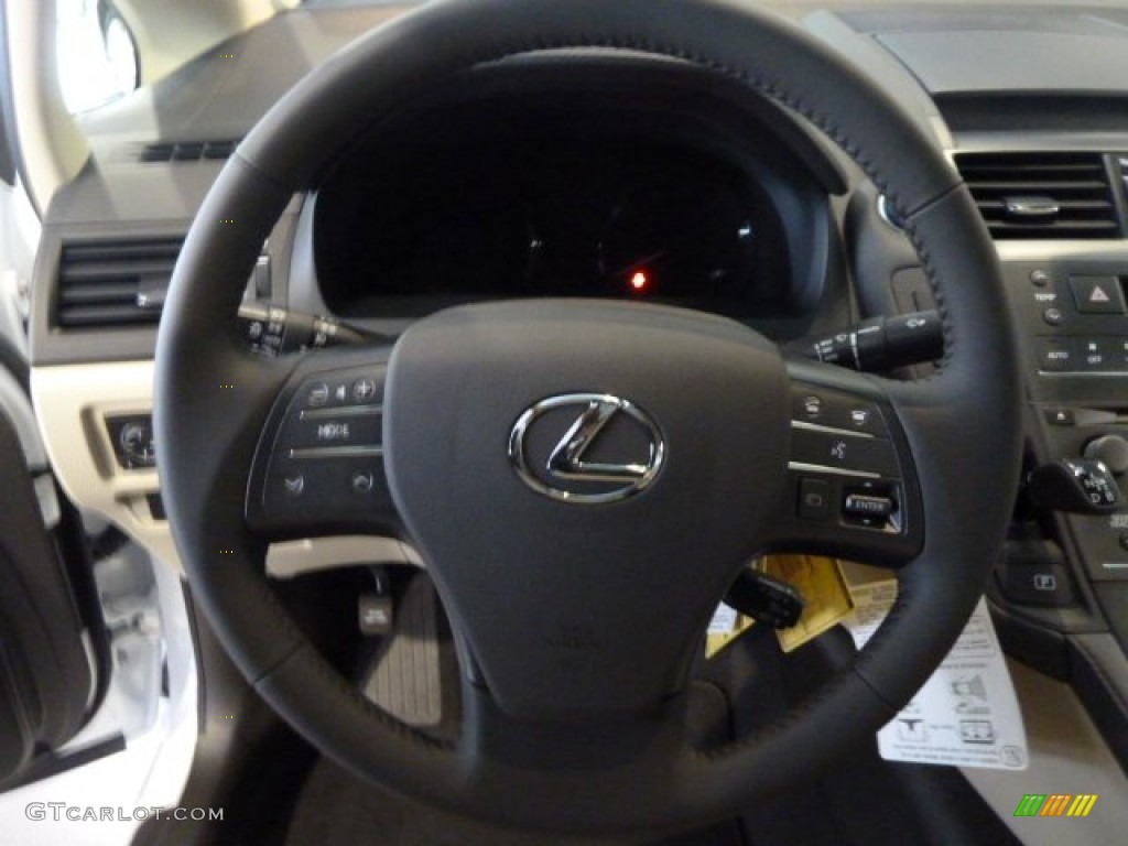 2012 Lexus HS 250h Premium Parchment/Brown Walnut Steering Wheel Photo #57319000