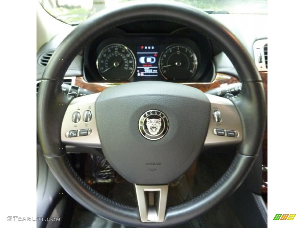 2008 Jaguar XK XK8 Coupe Charcoal Steering Wheel Photo #57321241