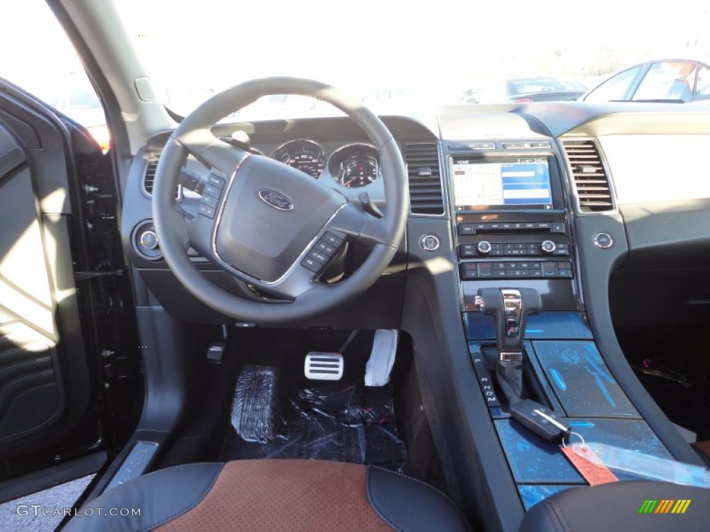 2012 Ford Taurus SHO AWD Charcoal Black/Umber Brown Dashboard Photo #57324157
