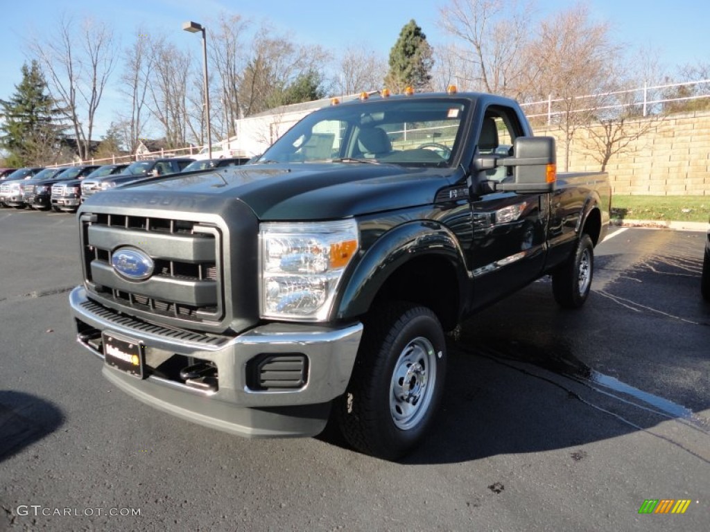 2012 F250 Super Duty XL Regular Cab 4x4 - Forest Green Metallic / Steel photo #1