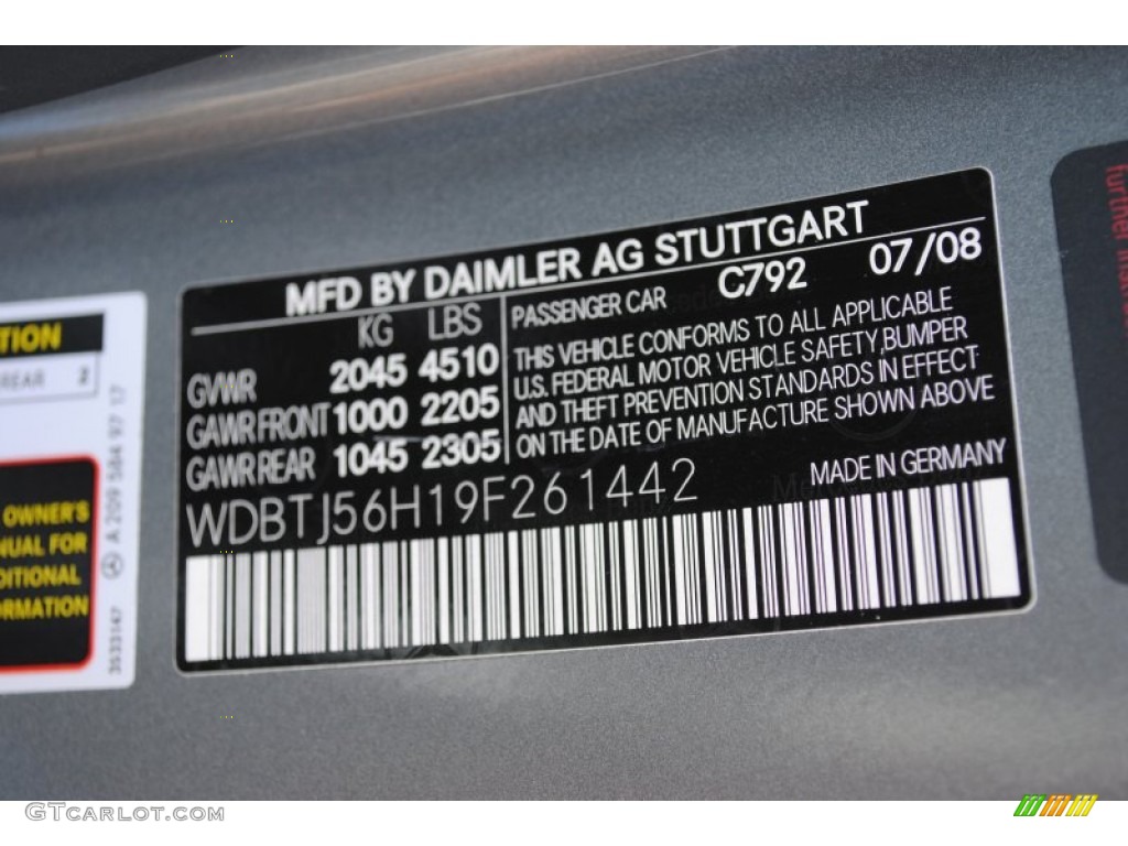 2009 CLK Color Code 792 for Palladium Silver Metallic Photo #57326242