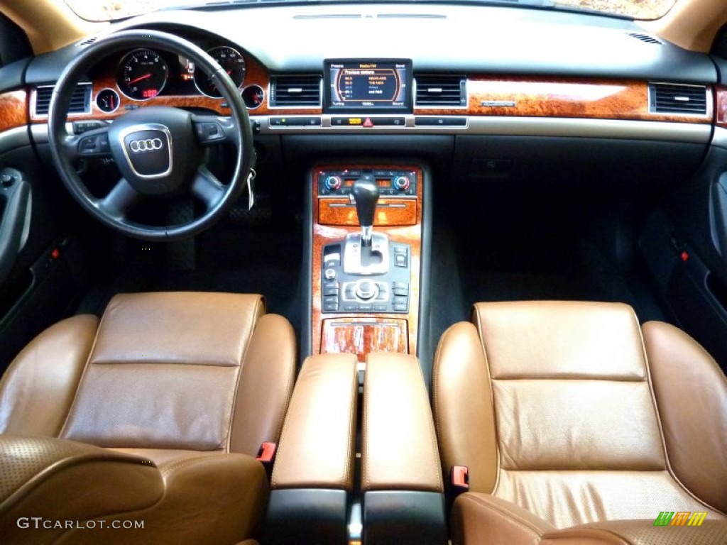2006 Audi A8 4.2 quattro Black/Amaretto Dashboard Photo #57327811