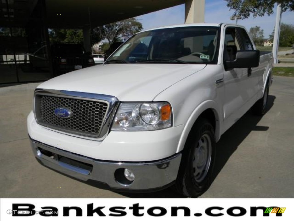 2008 F150 Lariat SuperCab - Oxford White / Tan photo #1