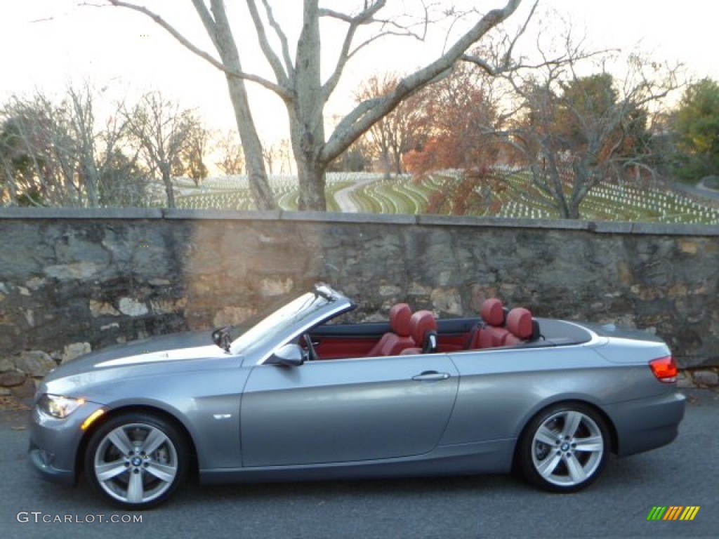 2007 3 Series 335i Convertible - Space Gray Metallic / Coral Red/Black photo #3